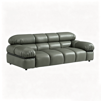 Premium Italian Grade A Genuine Leather Cowhide 3-Seater Sofa