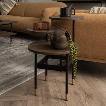 🟢 IN STOCK HAMILTON Malaysian Acacia Side Table Flower Stand - Cocoa Walnut