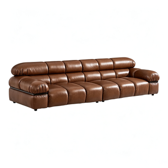 Premium Italian Grade A Genuine Leather Cowhide 5-Seater Sofa