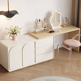 Ruby Modern Luxury 4 Piece Big Extendable High Gloss Paint Cabinet Dressing Table Vanity Set