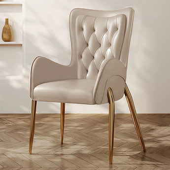 ET Leather Dining Chair – Beige