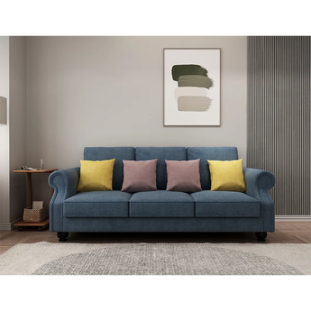 Cozy 3 Seater Sofa – Blue Denim