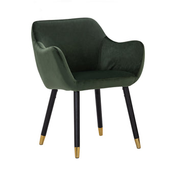🟢 IN STOCK AILIN Malaysian Oak Solid Wood Velvet Upholstery Dining Chair Lounge Chair Armchair