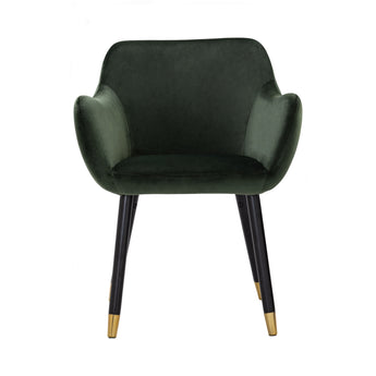 🟢 IN STOCK AILIN Malaysian Oak Solid Wood Velvet Upholstery Dining Chair Lounge Chair Armchair