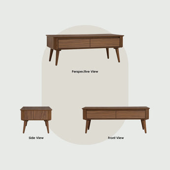 🟢 IN STOCK 1.2M DOVER Solid Oak Walnut Veneer Wood Coffee Table