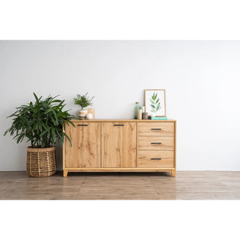 🟢 IN STOCK 1.6M OREGON Malaysian Oak Buffet Sideboard - Natural