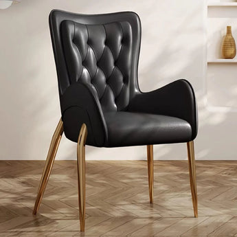ET Leather Dining Chair – Black