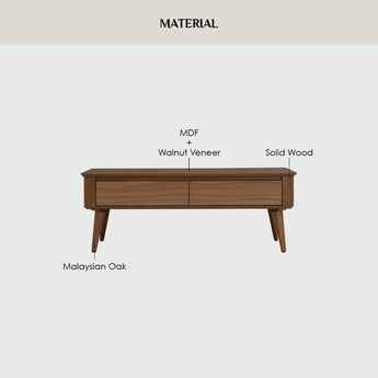 🟢 IN STOCK 1.2M DOVER Solid Oak Walnut Veneer Wood Coffee Table