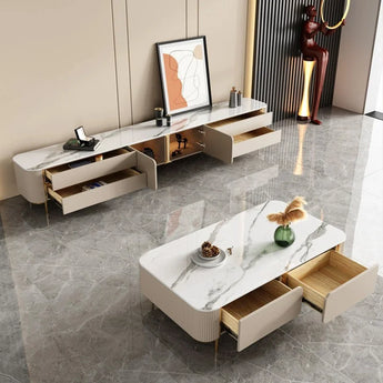 1.3M Elysia Solid Marble Stone Coffee Table