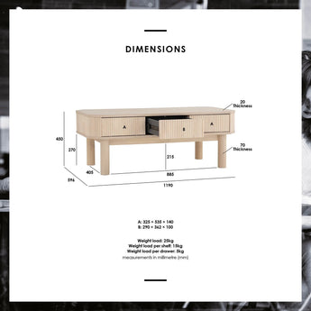 🟢 IN STOCK OAK VENEER SOLID WOOD COFFEE TABLE