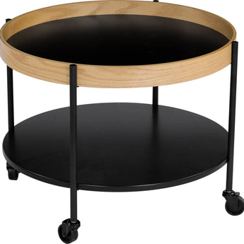 OAK VENEER ROUND COFFEE TABLE