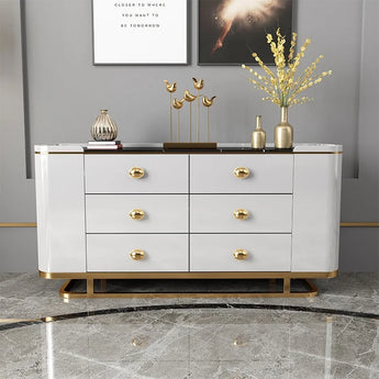 1.5M Opulence Luxury Marble Top Solid Wood Sideboard