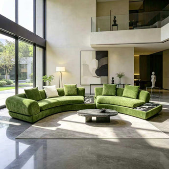 Curved Modular Italian Minimalist Chenille Sofa