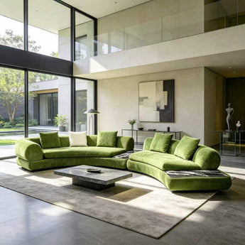 Curved Modular Italian Minimalist Chenille Sofa