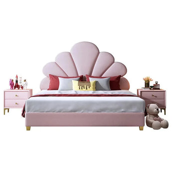Rosé Haven Microfiber Leather Queen Bed