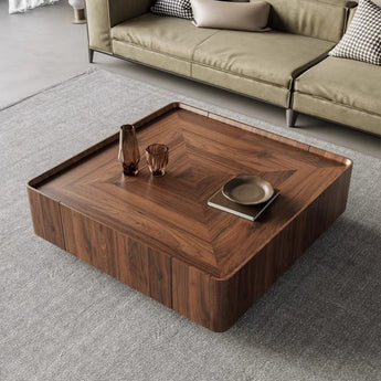 1M Boston Solid Wood Walnut Coffee Table with Drawers