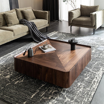 1M Boston Solid Wood Walnut Coffee Table with Drawers
