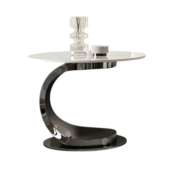 Modern Marble Nesting Black Metal Coffee Table