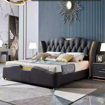 Black Majestic Slumber Queen Size Luxury Bed Gas Lifting