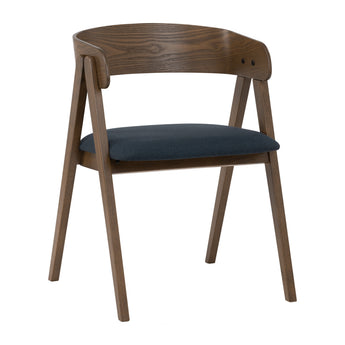 Solid Malaysian Oak Wood Linen Fabric Cushion Dining Chair