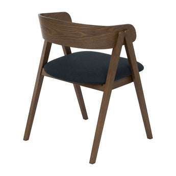 Solid Malaysian Oak Wood Linen Fabric Cushion Dining Chair
