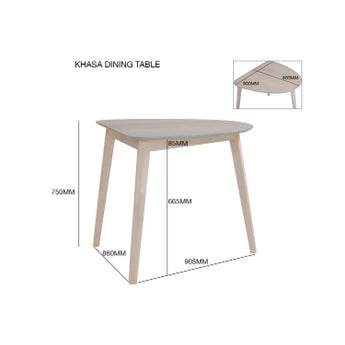 🟢 IN STOCK KHASA Malaysian Solid Oak Wood Dining Table - Cocoa