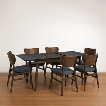 1.5M Extendable Dining Table 6 Vanna Chairs Set