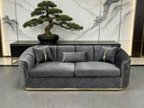 Grey Velvet 3 Seater Lounge Sofa on Sale in Sydney