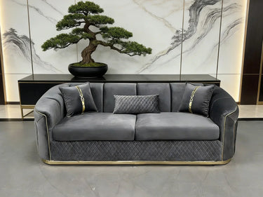 Grey Velvet 3 Seater Lounge Sofa on Sale in Sydney