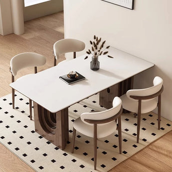 EDEN Solid Walnut Wood Sintered Stone Top Dining Table