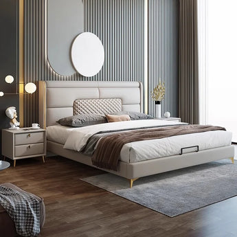 Prime Upholstered Leather King Size Bedframe