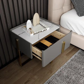 Riyadh Leather Nightstand Side Table