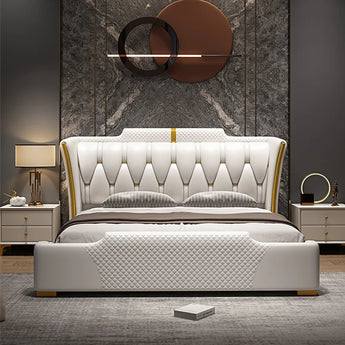 Sweet Night Luxury Queen Size Bed - Light Beige