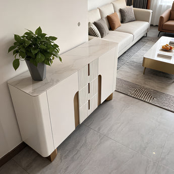 🟢 IN STOCK 1.5M Goddess Modern Italian Luxury Snow Mountain Sintered Stone Cream Sideboard Buffet