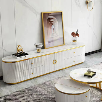 2M Circula White Gold Marble Sintered Stone TV Stand