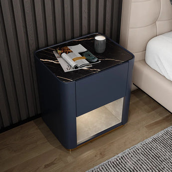 Boxhill Marble Top Leather Nightstand
