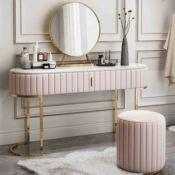 La Venetta 3 Piece Marble Top Leather Vanity Set