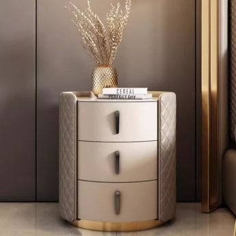 Luxora Leather Marble Top Nightstand