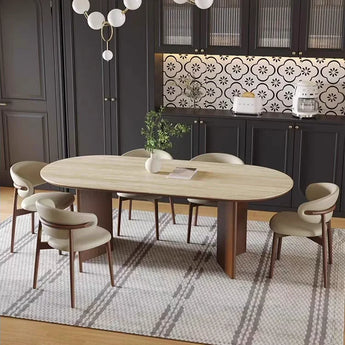 1.8M KAIA Solid Wood Marble Top Dining Table