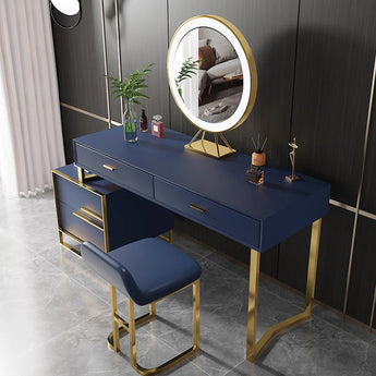 La Geneva 3 Piece Marble Top Leather Vanity Set