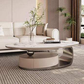 Opulent Silver Marble Coffee Table