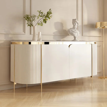 1.5M Ophelia White Gold Marble Sideboard