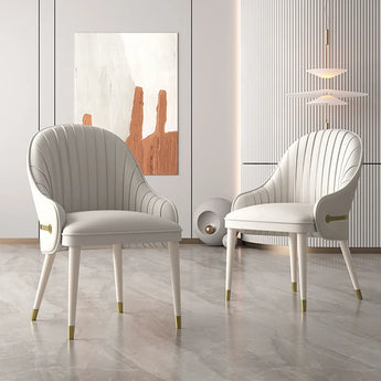 VENUS Leather Dining Chair – White