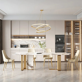 Maradyne Modern Luxury Marble Gold Dining Table