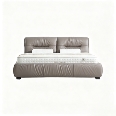HONOR Luxury Italian Grade A Cowhide Genuine Leather Gas Lift Bed | King & Queen Bed Frame-11