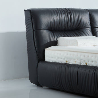 HONOR Luxury Italian Grade A Cowhide Genuine Leather Gas Lift Bed | King & Queen Bed Frame-2