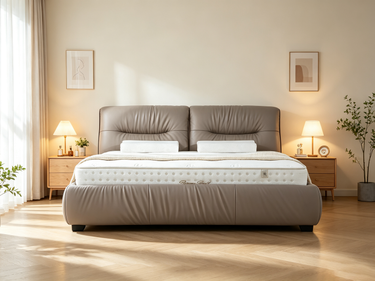 HONOR Luxury Italian Grade A Cowhide Genuine Leather Gas Lift Bed | King & Queen Bed Frame-4