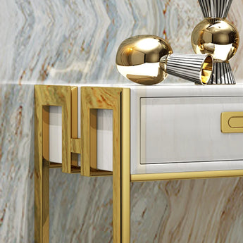 Hermosa Tempered Glass Console Table - White