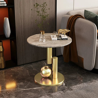 Modern Gold White Marble Side Table