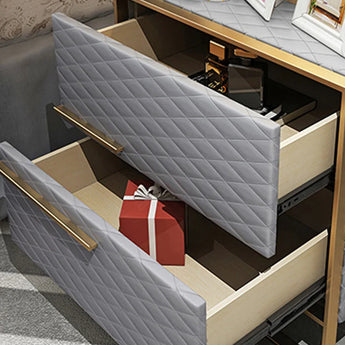 🟢 IN STOCK Harmony Grey- Leather Nightstand